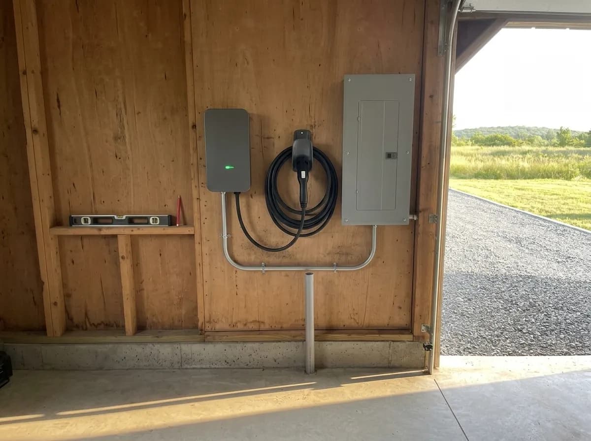 Charger mounted and energized